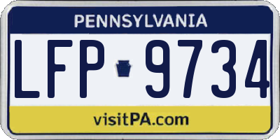 PA license plate LFP9734