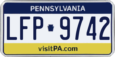 PA license plate LFP9742