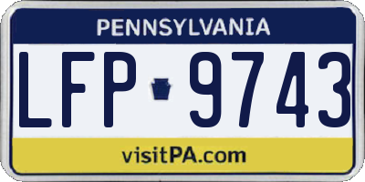 PA license plate LFP9743