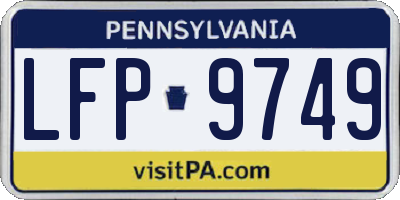 PA license plate LFP9749