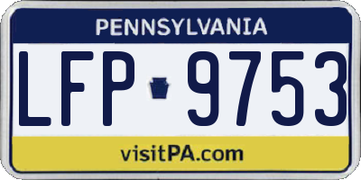 PA license plate LFP9753