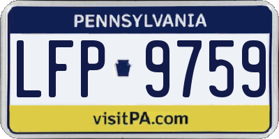 PA license plate LFP9759