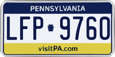 PA license plate LFP9760