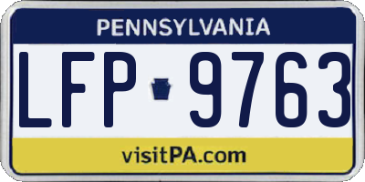 PA license plate LFP9763