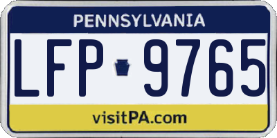 PA license plate LFP9765