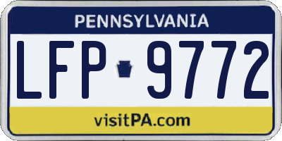 PA license plate LFP9772