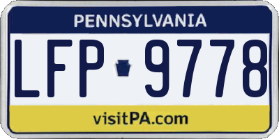 PA license plate LFP9778
