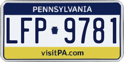 PA license plate LFP9781