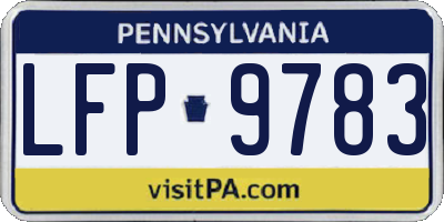 PA license plate LFP9783
