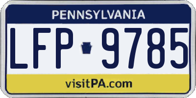 PA license plate LFP9785