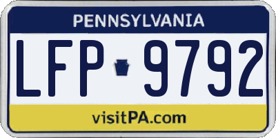PA license plate LFP9792