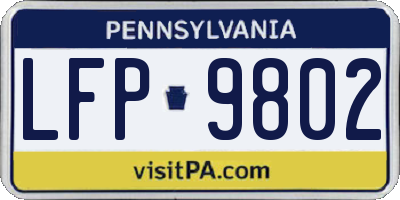 PA license plate LFP9802