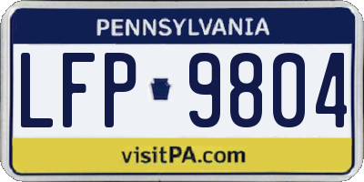 PA license plate LFP9804