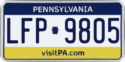 PA license plate LFP9805