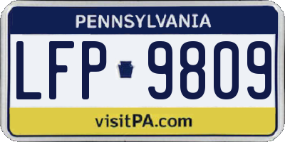 PA license plate LFP9809