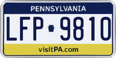 PA license plate LFP9810