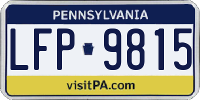PA license plate LFP9815