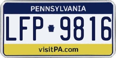 PA license plate LFP9816