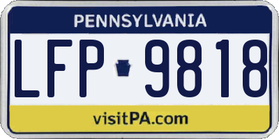 PA license plate LFP9818