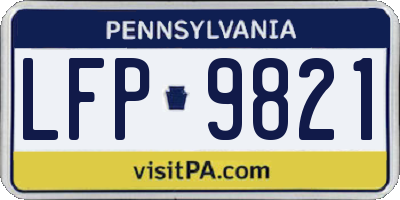 PA license plate LFP9821