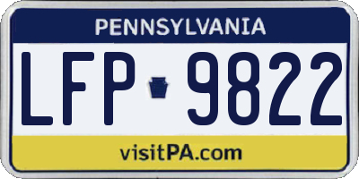 PA license plate LFP9822