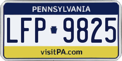 PA license plate LFP9825