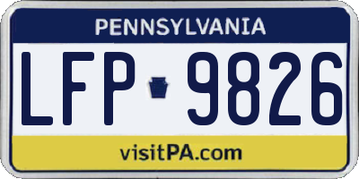 PA license plate LFP9826