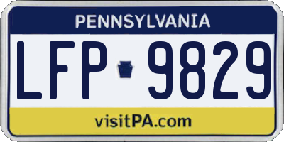 PA license plate LFP9829