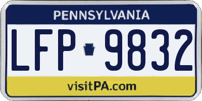 PA license plate LFP9832