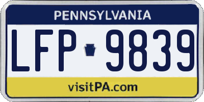 PA license plate LFP9839