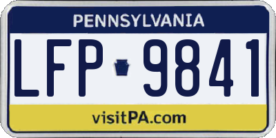 PA license plate LFP9841