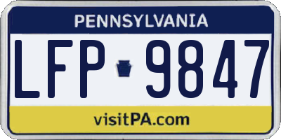 PA license plate LFP9847