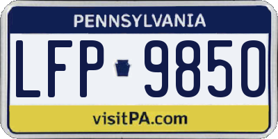 PA license plate LFP9850