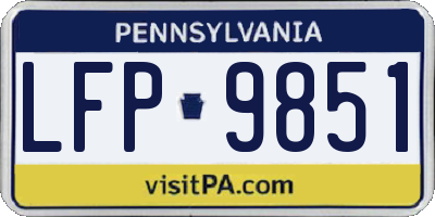 PA license plate LFP9851