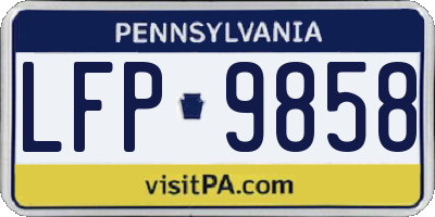 PA license plate LFP9858