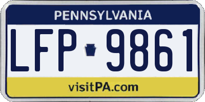PA license plate LFP9861