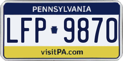 PA license plate LFP9870