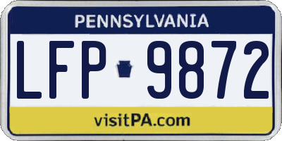 PA license plate LFP9872