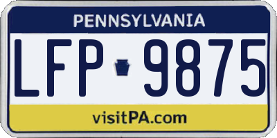 PA license plate LFP9875