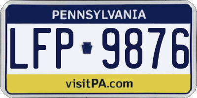 PA license plate LFP9876