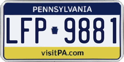 PA license plate LFP9881