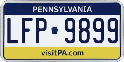 PA license plate LFP9899