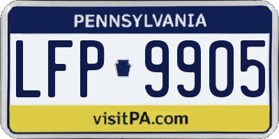PA license plate LFP9905