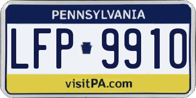PA license plate LFP9910