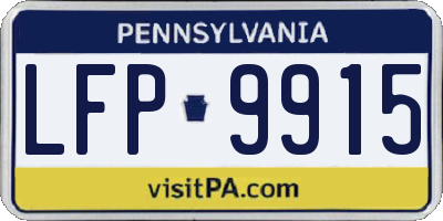 PA license plate LFP9915