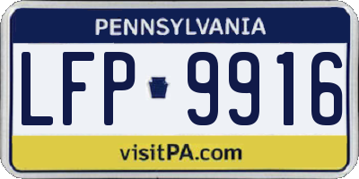 PA license plate LFP9916