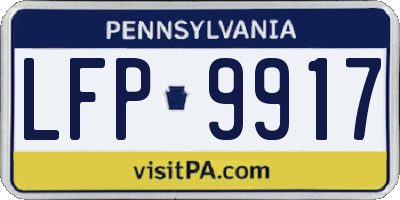 PA license plate LFP9917