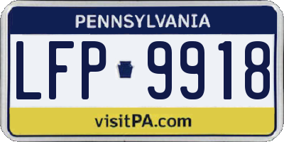 PA license plate LFP9918