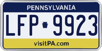 PA license plate LFP9923