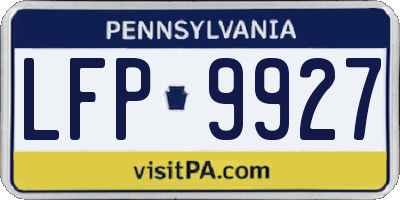 PA license plate LFP9927